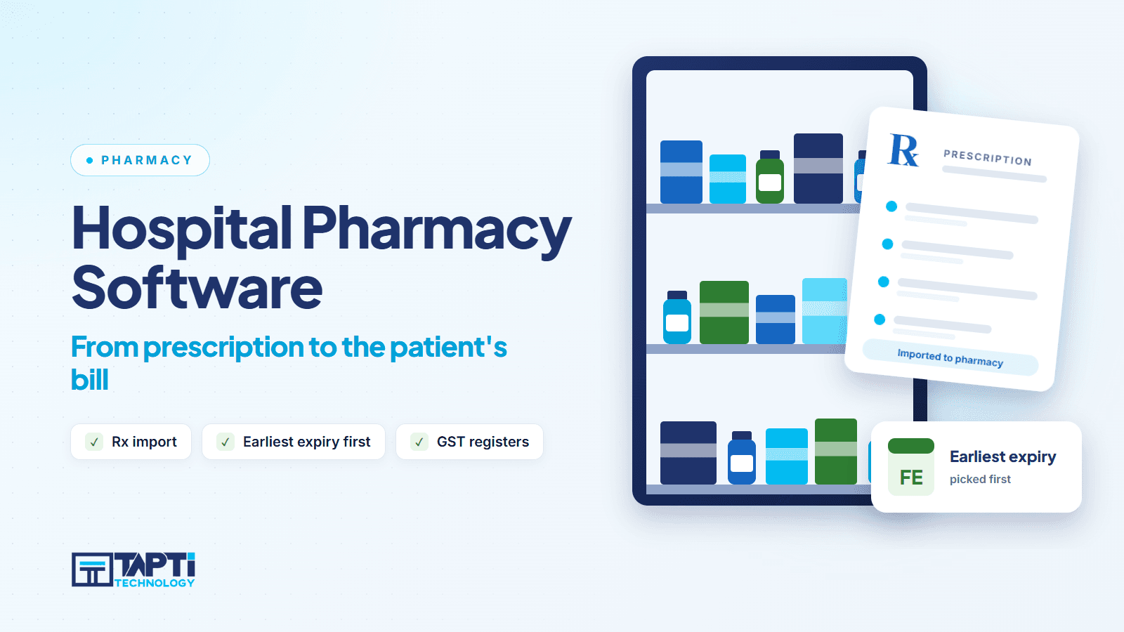 Hospital pharmacy software: OPD prescription imported to the pharmacy and posted to the IPD bill